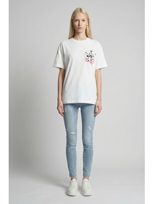 Rays 073 Ayı Baskılı Tişört Beyaz