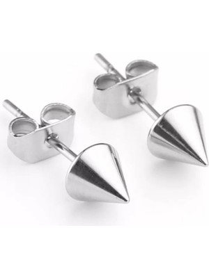 Normadia 925 Gümüş Kaplama Paslanmaz Çelik Sivri Küpe, Şık ve Dayanıklı Tasarım