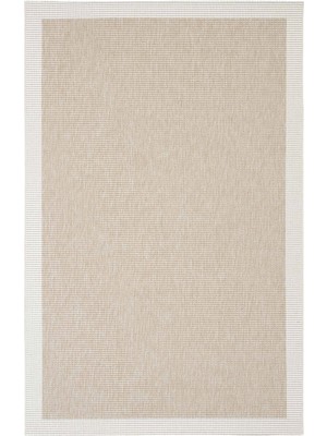 Cool Halı Elena Gri Beyaz Sisal Görünümlü Kaymaz Tabanlı Ince Oturma Odası Salon Silinebilir Balkon Halısı