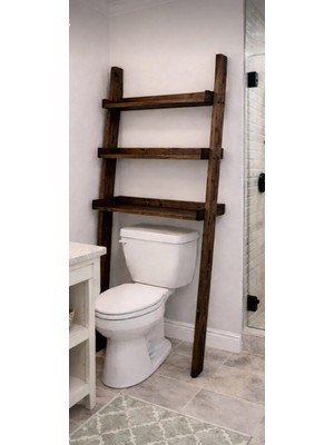 Doğal Ahşap Banyo Düzenleyici Klozet Üstü Ahşap Raf