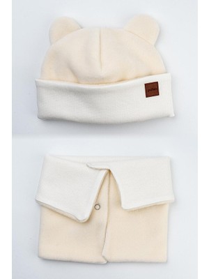 Pamuk Kaşkorse Polar Çift Kat Katlanabilir Yumuşak Çocuk, Bebek Önlük ve Bere