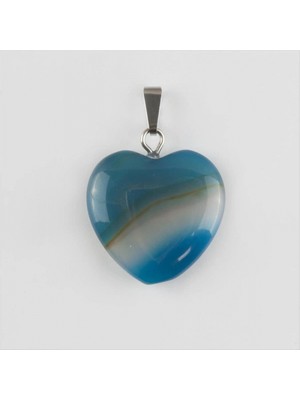 Marsilyan Akik Kalpli Doğaltaş Kolye Ucu