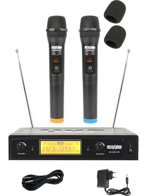 Hepta Collection LM-202EE Çiftli El Tipi Telsiz Kablosuz Mikrofon