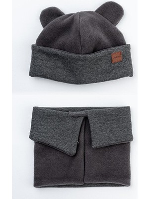 Pamuk Kaşkorse Polar Çift Kat Katlanabilir Yumuşak Çocuk, Bebek Önlük ve Bere