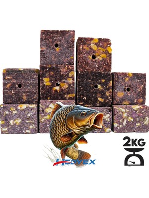 Özbience 2kg Sazan Için Lezzetli Çilekli Mısır Küspesi, Delikli Kare Paket