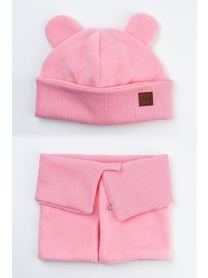 Pamuk Kaşkorse Polar Çift Kat Katlanabilir Yumuşak Çocuk, Bebek Önlük ve Bere