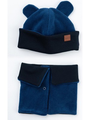 Pamuk Kaşkorse Polar Çift Kat Katlanabilir Yumuşak Çocuk, Bebek Önlük ve Bere