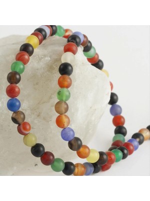 Marsilyan 6 mm Mat Karışık Akik Taşı