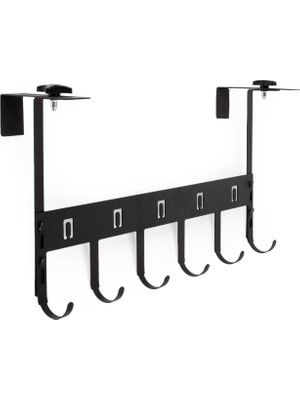 Hepta Collection Ayarlanabilir Kapı Arkası Askılık Metal | 6 Kancalı Kapı Üstü Organizer | Montaj Gerektirmez Askı |