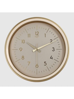 Hepta Collection Premium Serisi Klasik Tasarım Sessiz Mekanizma Latin Rakamlı 35 cm Duvar Saati Açık Gold