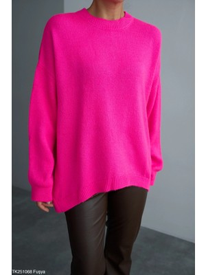 Cemo Bisiklet Yaka Oversize Triko Kazak