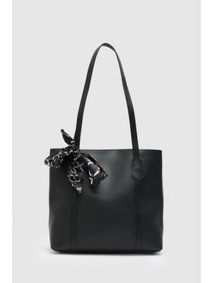 Shule Bags Grape Fularlı Omuz Çantası Siyah