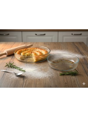 masterchef Elite 2'li Optikli Yuvarlak Servis Tabağı,salata Kasesi, Sunumluk, Tabak ve Fırın Kabı