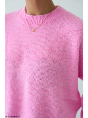 Cemo Bisiklet Yaka Oversize Triko Kazak