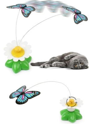 Hepta Collection Hareketli Dönen Kelebek - Kedi Oyuncağı (Pille Çalışır)