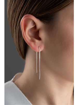 Normadia Kadınlar Için 925 Ayar Gümüş Sallantılı Zarif Küpe, Şık Takı Alternatifi