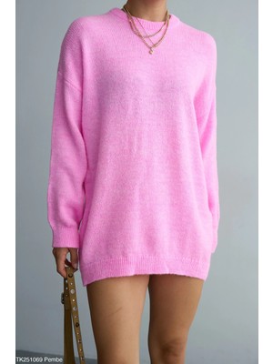 Cemo Bisiklet Yaka Tüylü Oversize Kazak