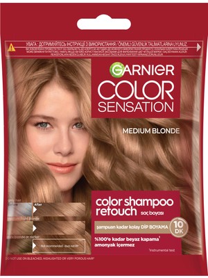 Garnier Color Shampoo Retouch Şampuan Kolaylığında Dip Boyası, Sarı 7.0