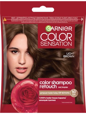 Garnier Color Shampoo Retouch Açık Kahve 5.0 Amonyaksız Dip Boyası Krem Formda Hızlı Etki