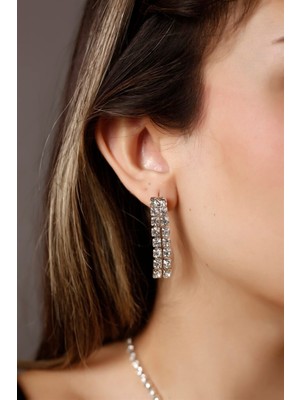 Normadia Şık Gümüş Kaplama Su Yolu Küpe, Özel Günler ve Davetler Için Tasarım