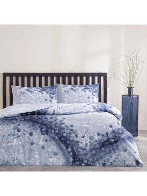 Hepta Collection Rex Renkli Klişe Pamuk Nevresim Takımı, Lacivert, Tek Kişilik