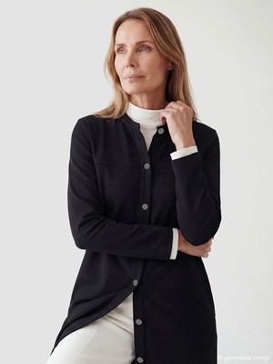 LC Waikiki Siyah Bisiklet Yaka Modal Karışımlı Kadın Ferace  (S6)