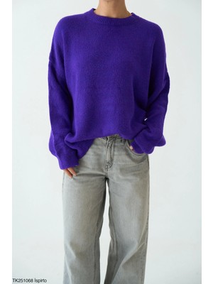 Cemo Bisiklet Yaka Oversize Triko Kazak