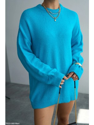 Cemo Bisiklet Yaka Tüylü Oversize Kazak