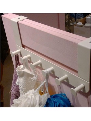 Braventa Collection Enudden Kapı Askısı Kancaları Beyaz Metal Robe Havlu Kemerleri