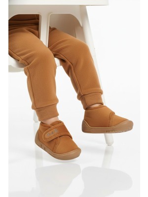 Aspor Taba Süet Cırtlı Erkek Bebek Panduf