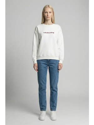 Rays 1041 Baskılı Sweat Krem