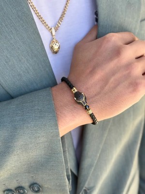 Yener Mücevher Leo Altın Erkek Bileklik