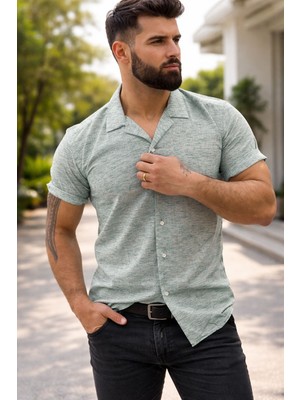 COLVİ'S MAN Erkek Slim Fit Kısakol Urban Aura Yazlık Erkek Gömlek