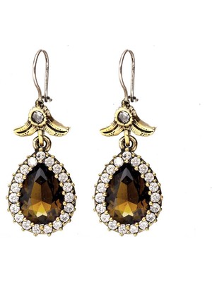 Normadia Sarı Sitrin Taşlı Gümüş Damla Model Küpe, Zarif ve Şık Takı Tasarımı