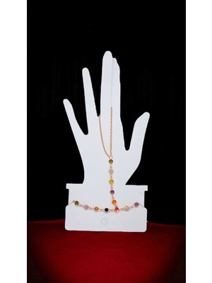 Lunel Silver Rose Gold 925 Ayar Gümüş Zirkon Taşlı Şahmeran Bileklik