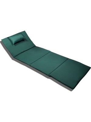 Özbience Katlanabilir Yeşil Şezlong Minderi ve Çanta Seti