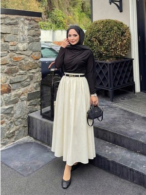 Foremia Kemer Detay Terikoton Etek-Ekru