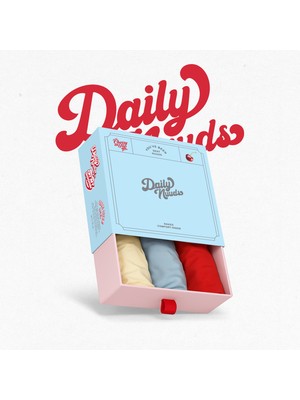 Daily Nuuds Günlük Kesim Kadın Iç Çamaşırı 3'lü Set  – Red / Blue / Beige