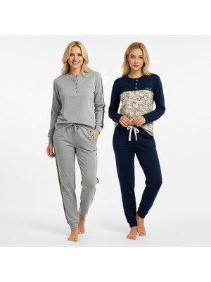 Bonbon Kadın Pamuklu 2 Adet 2'li Pijama Takımı BB2213