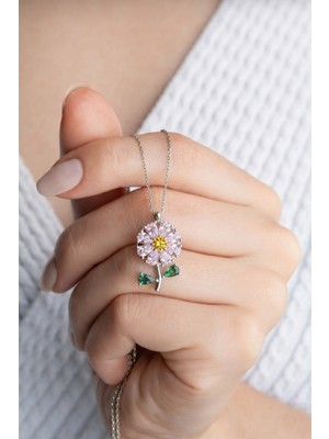 Çekirdek Jewelry 925 Ayar Gümüş Papatya Kolye