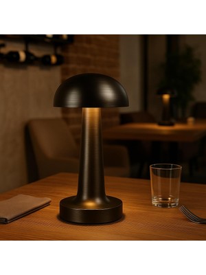 Braventa Collection Siyah Dokunmatik Şarjlı Masa Lambası – 3 Renk Modu (6400K-3200K-1600K), 2W Led, 30-50 Lümen, 1200MAH