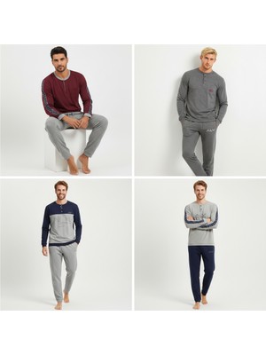 Bonbon Erkek Pamuklu 4 Adet 2'li Pijama Takımı BB2240