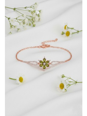 Çekirdek Jewelry 925 Ayar Gümüş Zeytinyağı Taşlı Bileklik