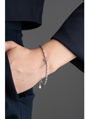 Çekirdek Jewelry 925 Ayar Gümüş Mortaşli Lotus Bileklik
