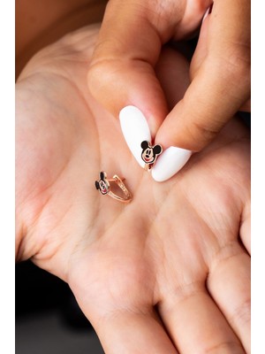 Normadia Sevimli Minik Fare Gümüş Çocuk Küpesi, Klipsli, Mineli, 2-10 Yaş