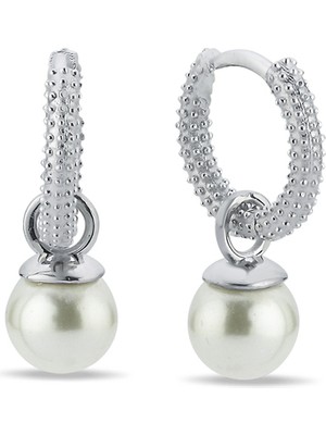 Normadia 925 Ayar Gümüş Rodyum Kaplama Sallantılı Inci Küpe