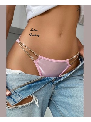 Intive Lingerie Intive Fantasy Saten Kumaşlı Yanları Çift Taşlı Feminen Fantezi Tanga
