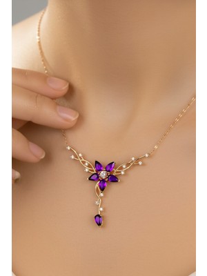 Çekirdek Jewelry 925 Ayar Gümüş Mortaşli Sarmaşık Kolye