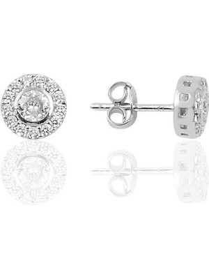 Normadia Parlak Pırlanta Detaylı Gümüş Küpe, Şık ve Zarif Takı Tasarımı