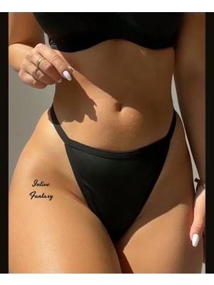 Intive Lingerie Intive Fantasy Siyah Arkası Kalp Aksesuarlı Tasarım Fantezi String